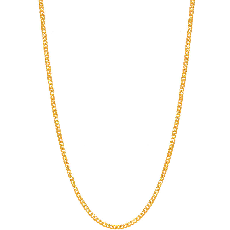 中鑫珠寶【新年禮物】古韻素鏈古法黃金項鏈o字鏈足金999.9側(cè)身鎖骨鏈女 古法o字鏈2.33g（44cm）