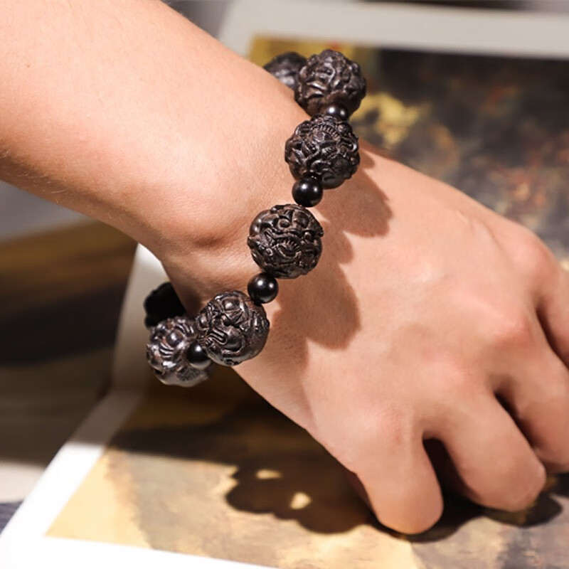 0佩戴貔貅手链男士佛珠雷击木 25mm*20mm 老料貔貅