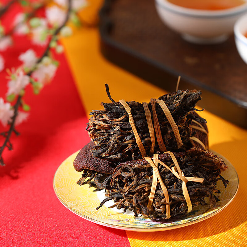 山医堂红茶三宝茶  陈皮 古树红茶 三宝扎 大气礼盒包装