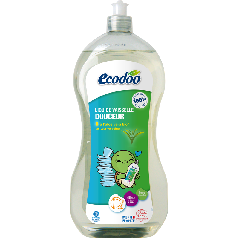 逸樂舒ecodoo法國進口洗潔精去油污蘆薈護手洗碗液1L