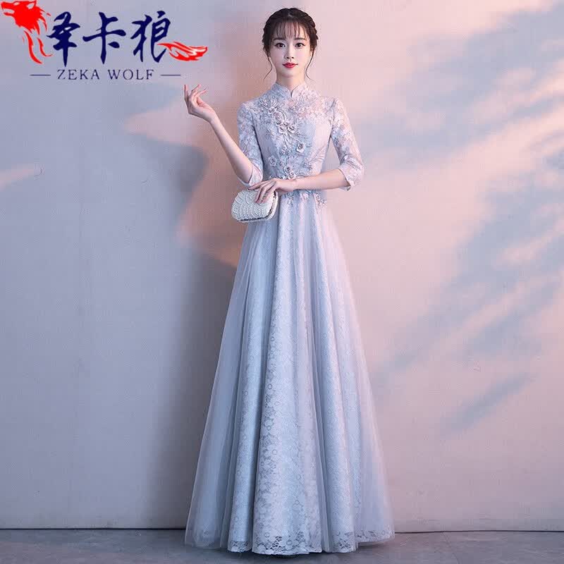 【捡漏】轻奢  泽卡狼礼服艺考小众晚礼服女大气音乐演出气质钢琴演奏高端考试古筝声乐 灰色 XL怎么看?