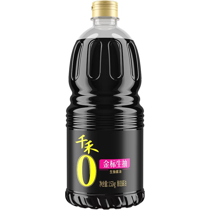 千禾 零添加金标生抽酱油 1.52KG