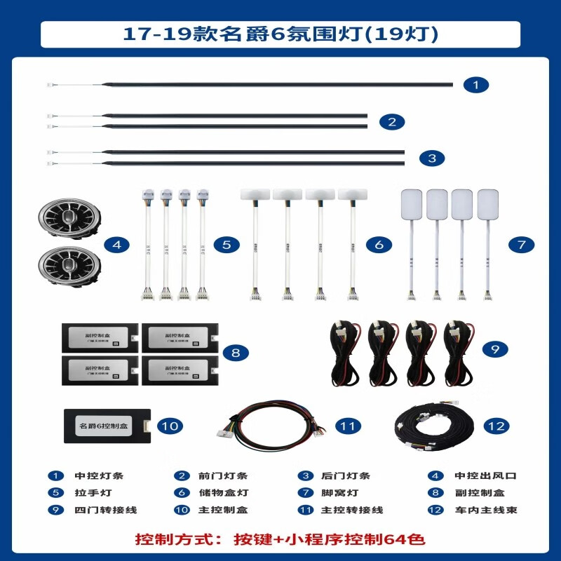 享车派(enjoyppa)名爵6pro氛围灯汽车64色出风口免接线龙鳞镭雕幻彩车