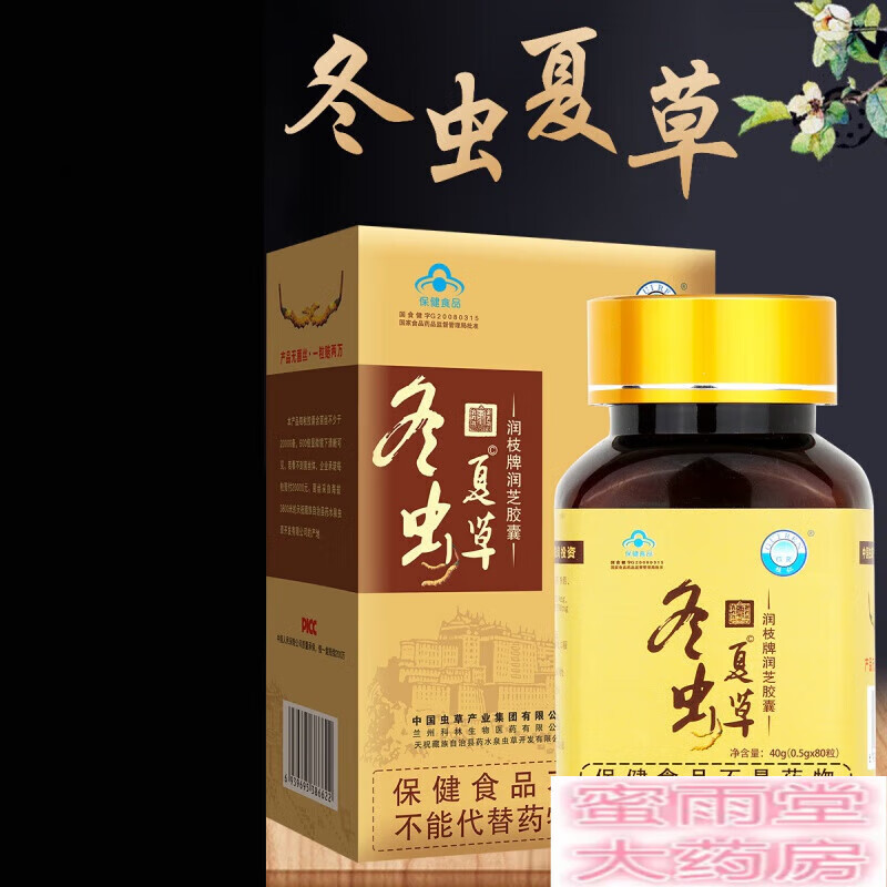 桂仁冬虫夏草胶囊 冬虫夏草胶囊中老年人虫草精菌丝体 80粒装