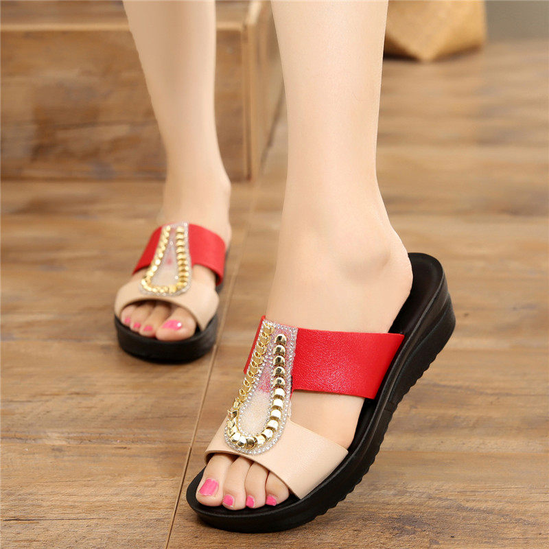 凯威六超凉拖鞋女外穿软底韩版防滑妈妈鞋中年孕妇百搭一字拖鞋女夏季