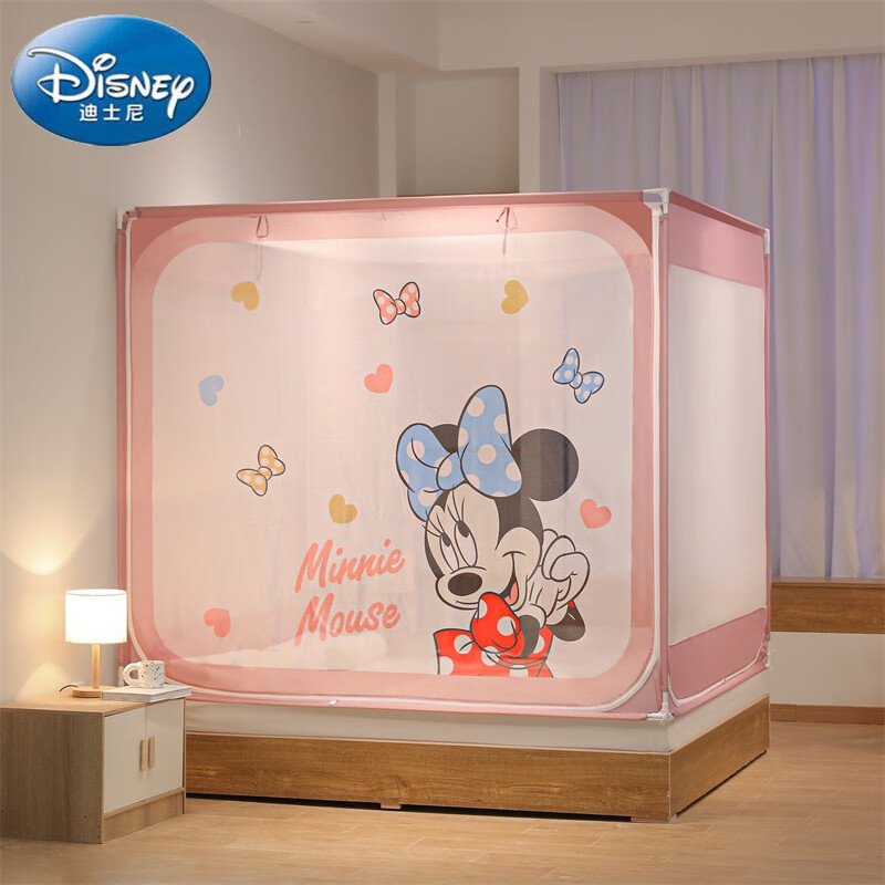 迪士尼(disney)儿童卡通a类印花坐床蚊帐 婴幼儿宝宝防摔单人双人蒙古