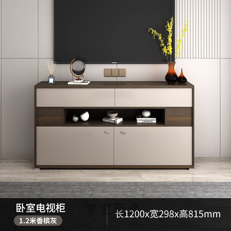 电视柜简约落地 超薄电视柜卧室电视柜高款现代简约靠墙储物柜高柜小
