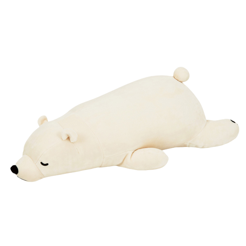 LIV HEART日本北极熊睡觉抱枕毛绒玩具布娃娃公仔陪伴玩偶 北极熊咖啡棕-暖手多功能抱枕 L号