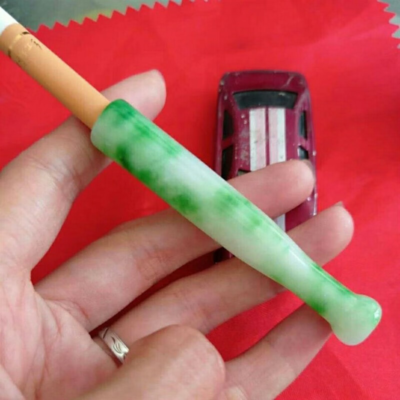 gjxbp缅甸天然玉石老翡翠烟嘴烟具冰种飘阳绿翡翠烟嘴玉石烟嘴过滤