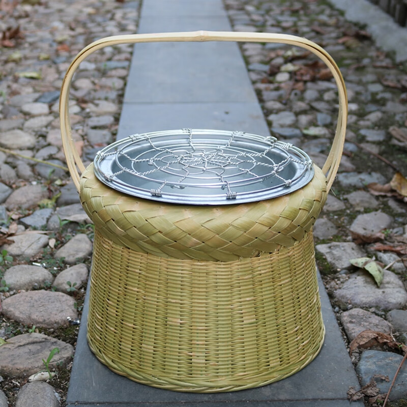 云漫卿取暖火笼竹编  取暖竹编火笼烘火篮小炭炉煮茶绩溪火熥烤火木炭
