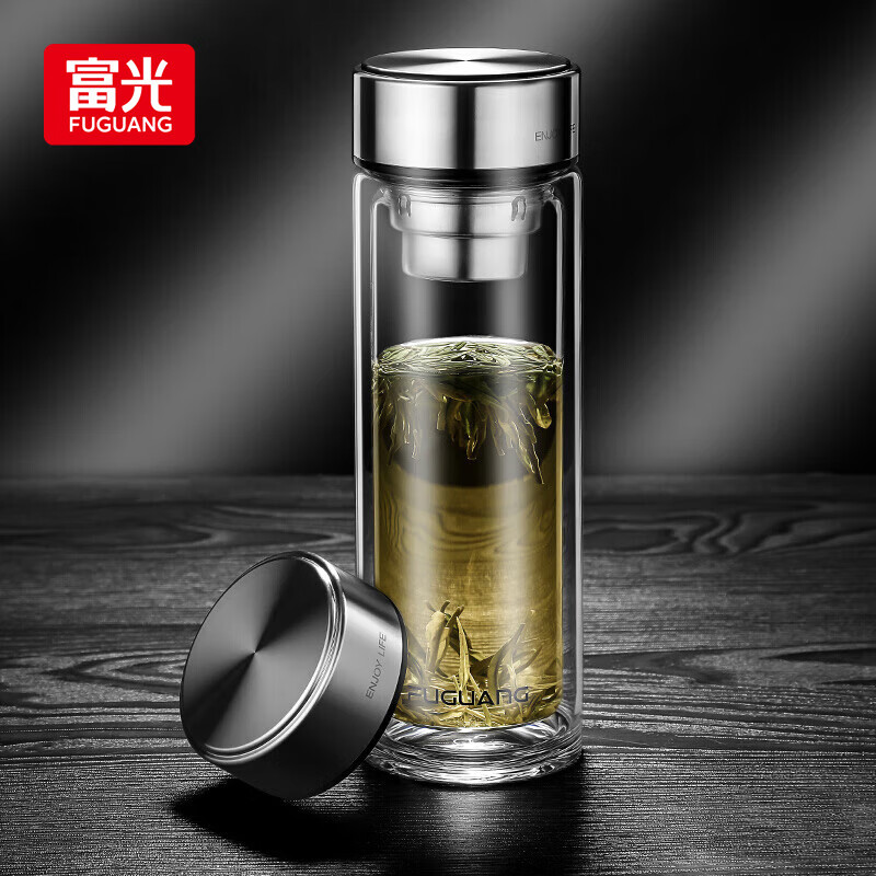 富光玻璃杯双层 带茶隔大容量隔热茶杯高档商务泡茶车载水杯透明杯子使用感如何?