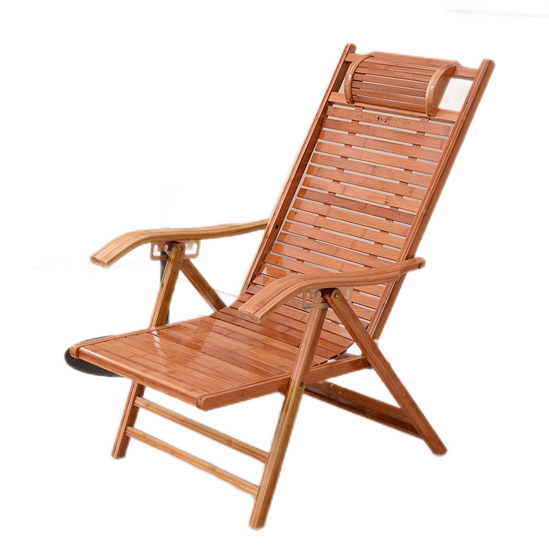 工来工往躺椅折叠家用竹躺椅夏季午休椅子老人靠背竹椅宿舍办公室午睡椅懒人椅子阳台逍遥椅老式凉椅 栗红色