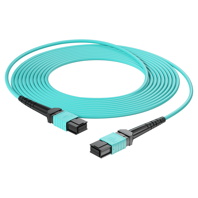诺可信（Nokoxin）MPO-MPO光纤跳线OM3/OM4母头多模8芯12芯16芯24芯 集束B极性兼容MTP 40G/100G/200G/400G  MPO/UPC-MPO/UPC 多模24芯 OM3 50米
