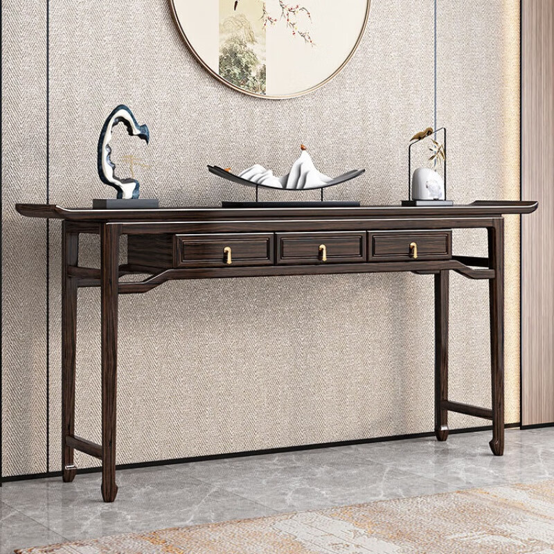 离空新中式乌金木实木中堂全套条案供桌香案农村堂屋家用八仙桌神台