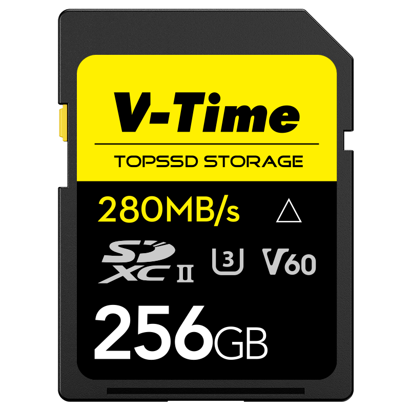 天硕V-Time 威泰 280MB/s SDXC UHS-Ⅱ 高速存储卡 v60sd卡 相机内存卡 256GB