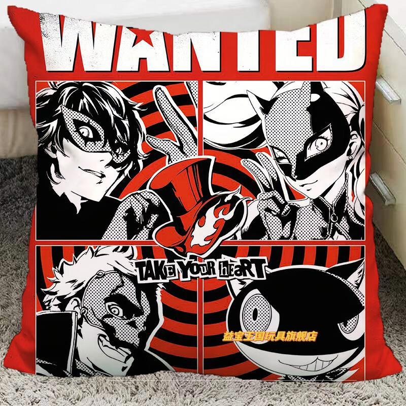 女神异闻录3周边抱枕 网游动漫周边p5抱枕双面靠垫摩尔加纳 1 45x45