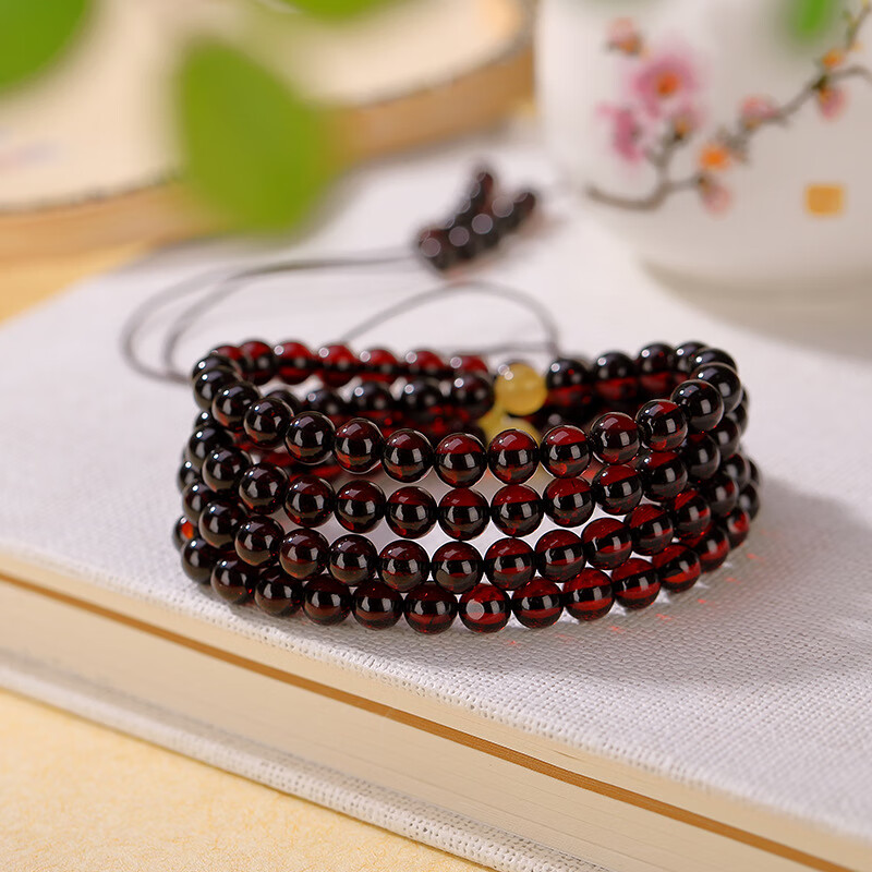 尚洛菲血珀多圈手串复古个性简约女士款圆珠手链中式礼物送老婆女友