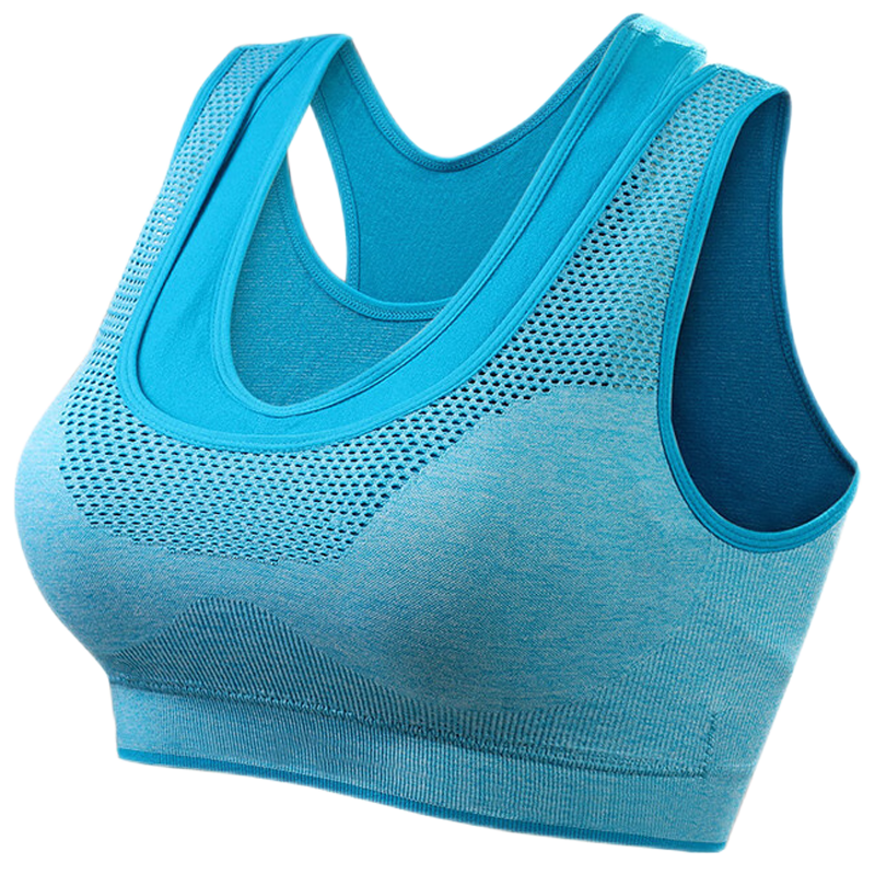 EOENKKY瑜伽服带胸垫健身性感显瘦跑步跳绳跳操飞盘运动套装 两件套 蓝色（长裤+美背） S（体重80-100斤）
