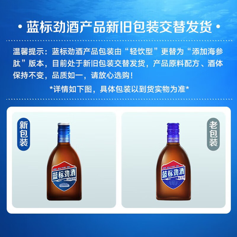 劲牌蓝标劲酒 36度小瓶装居家聚餐送礼佳品小酒 36%vol 125mL 6瓶