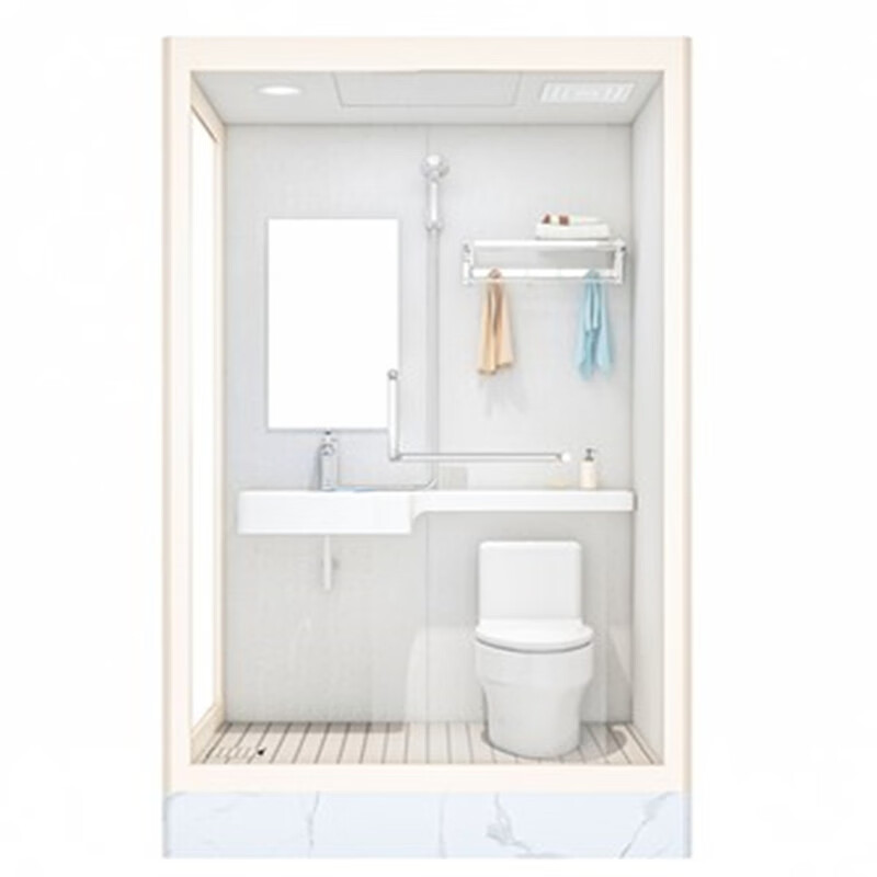 仁聚益smc防水一体式干湿分离集成卫生间家用浴室洗澡间日式整体淋浴