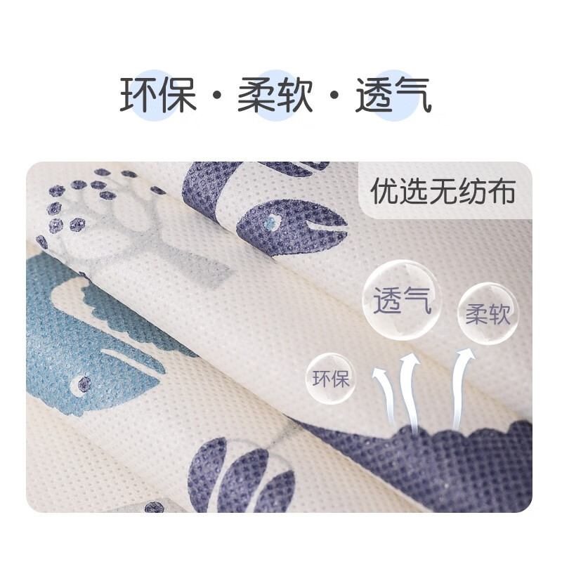 百草园被子收纳袋手提大容量衣服衣物无纺布四件套整理袋家用搬家打包袋 小恐龙【小号4个装】