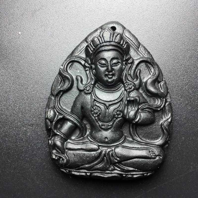 天然西藏镍铁陨石绿渡母吊坠项链 陨石天铁原石天铁陨石吊坠 图片色