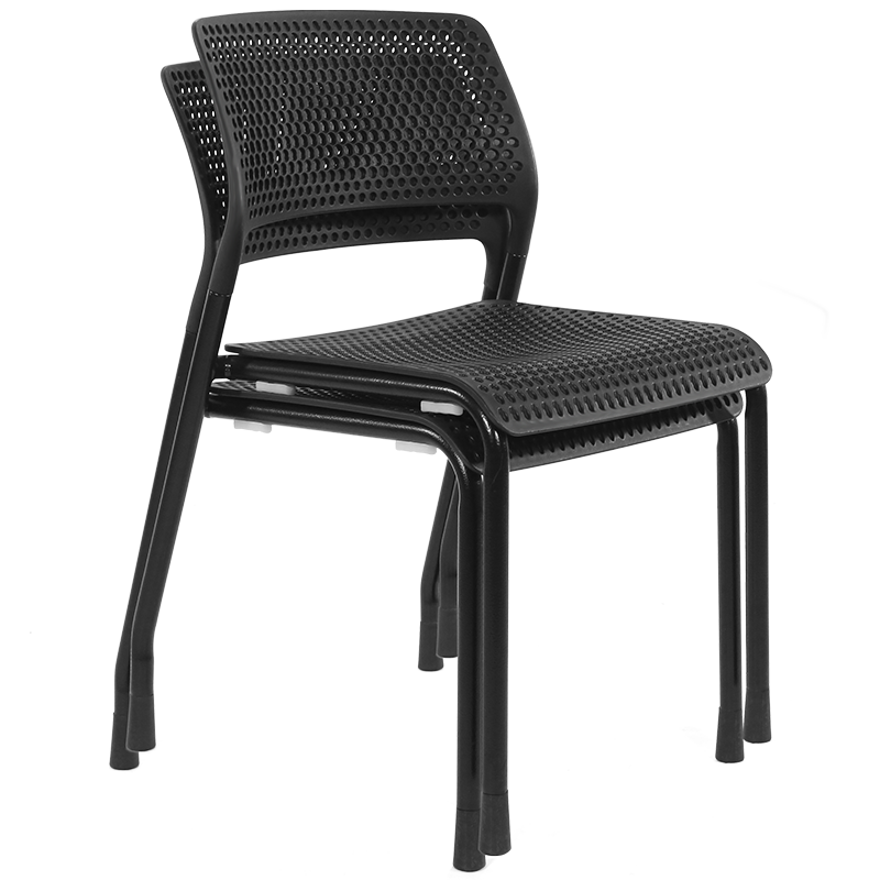 简友会议椅培训椅职员电脑椅固定办公椅简约家用会议室椅子靠背椅 灰色