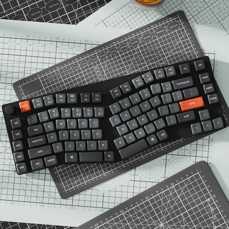 keychron渴创 K15Max 机械键盘 三模无线键盘 矮轴键盘 异形Alice键盘 客制化键盘 QMK/VIA开源改键 K15Max 不可插拔 白光 红轴