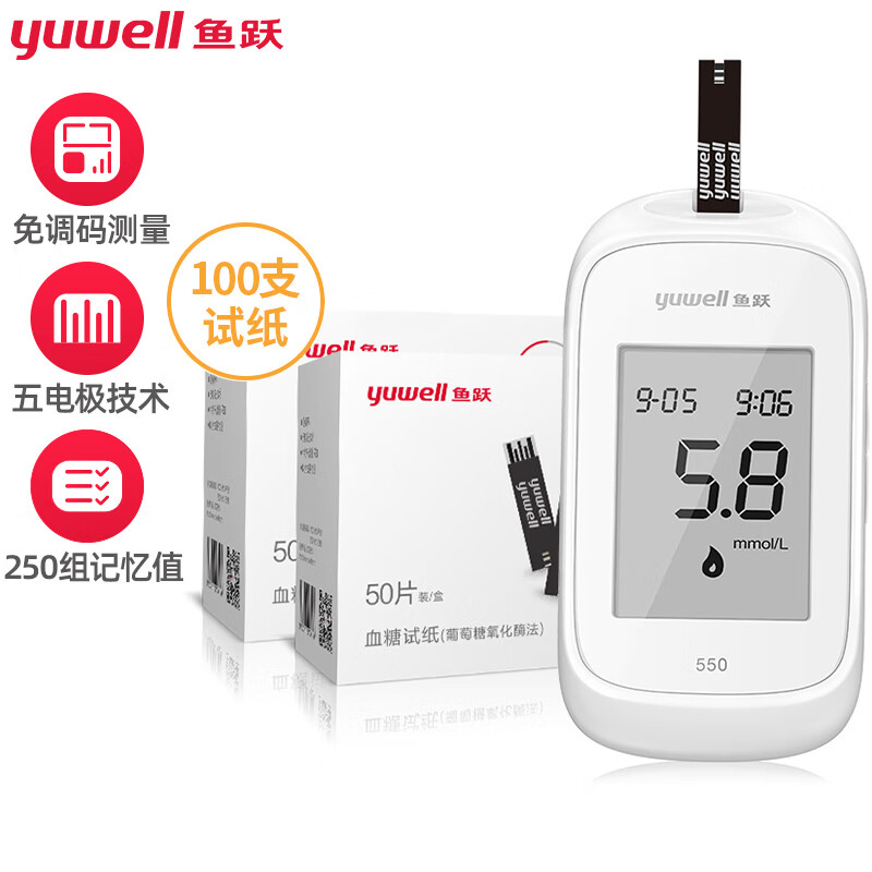 鱼跃(YUWELL)家用血糖仪:价格走势和评测推荐