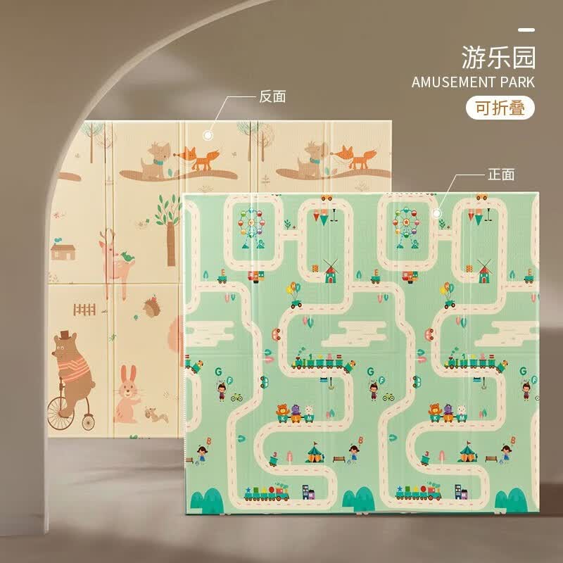 欧孕（OUYUN）婴儿爬行垫客厅儿童加厚可折叠双面XPE家用地垫跳舞毯宝宝爬爬垫 游乐园 160CM*180CM*薄款(0.8cm左右)使用感如何?