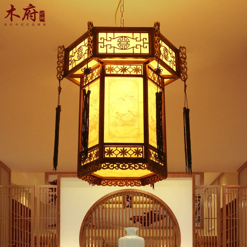 木府中式灯笼吊灯仿古六角宫灯文旅古建筑大门口过道走廊阳台灯中国风