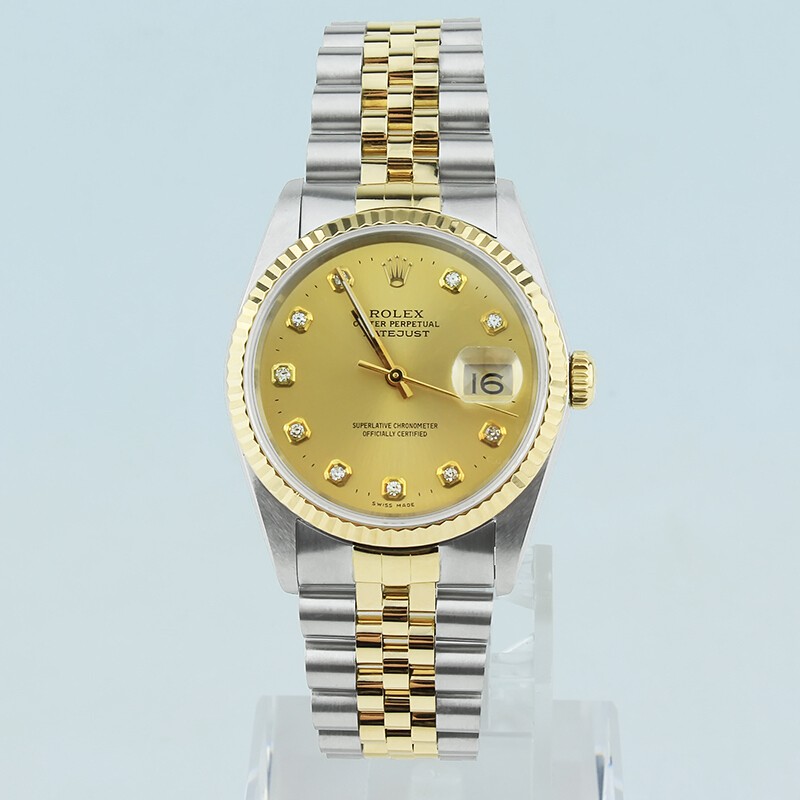 【二手95新】劳力士手表 rolex日志型系列男表16233机械表36mm 后镶钻