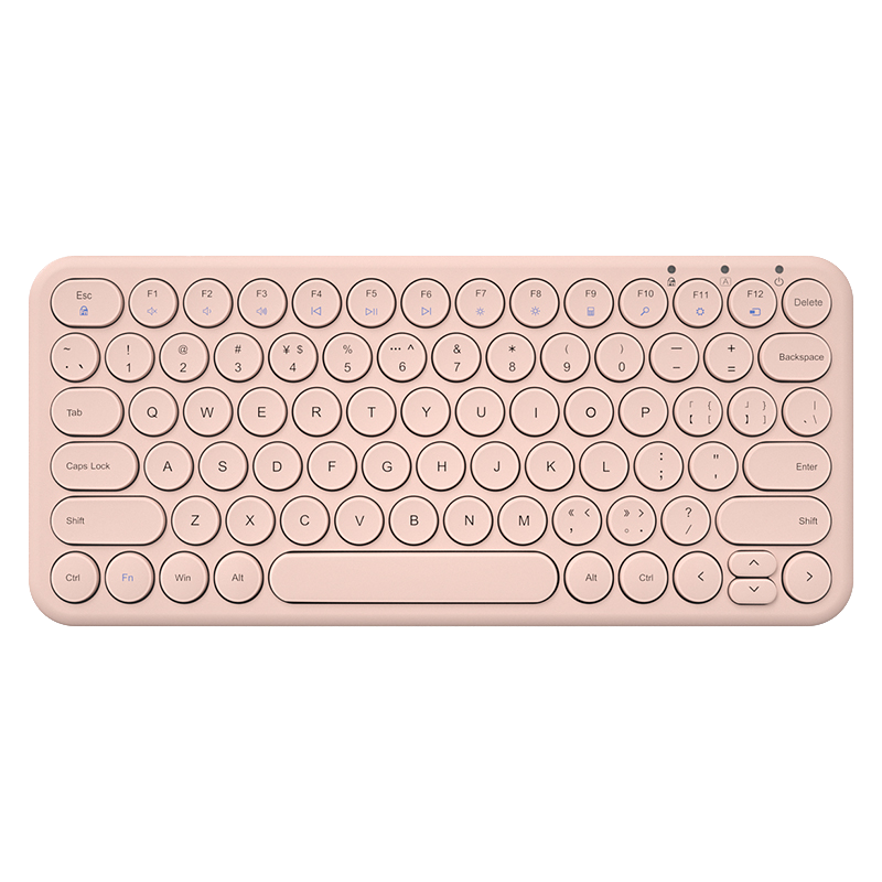 B.O.W 航世 HW098SC 78键 2.4G无线薄膜键盘 粉色 无光