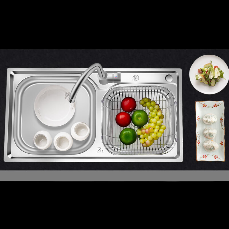 尊驰不锈钢双盆水槽