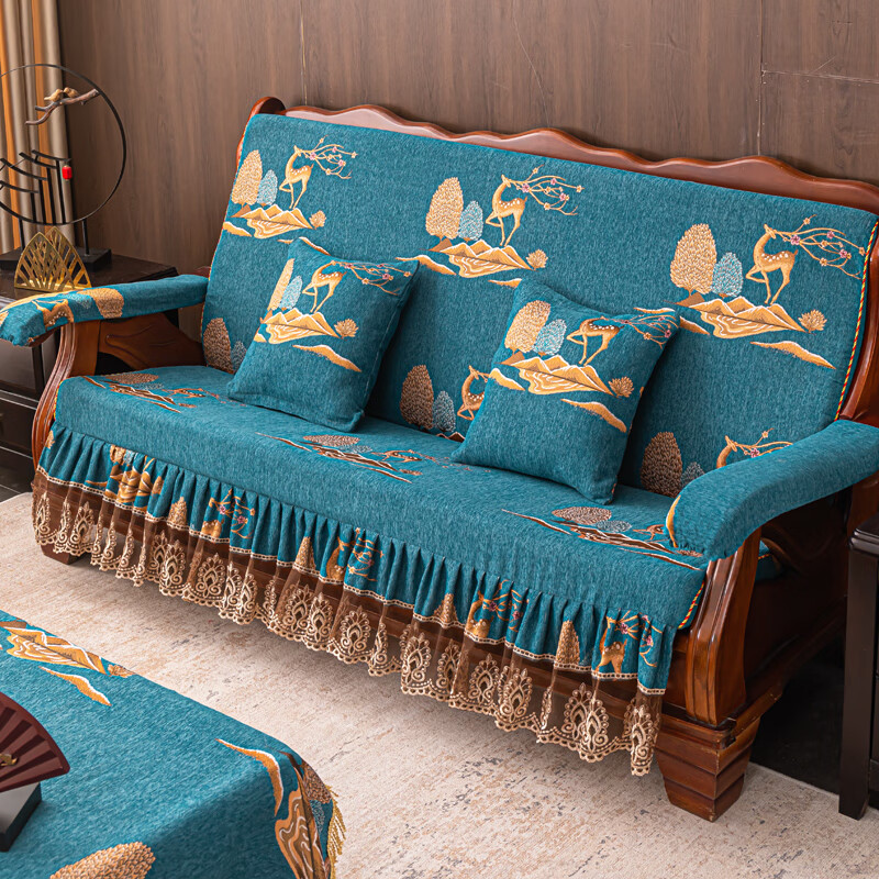 家小优高档木头沙发坐垫靠垫一体可拆洗 老式红实木头沙发坐垫带靠背