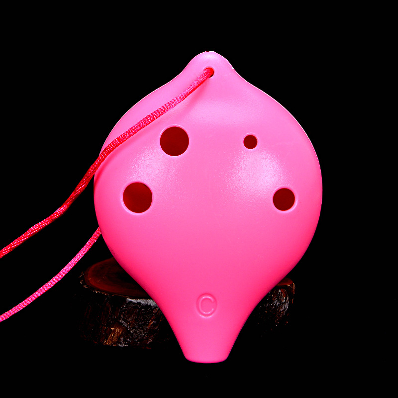 奇宝居六孔陶笛中音 高音 塑胶AC学生入门陶笛6孔中音ac调陶笛 粉色扁嘴 AC中音