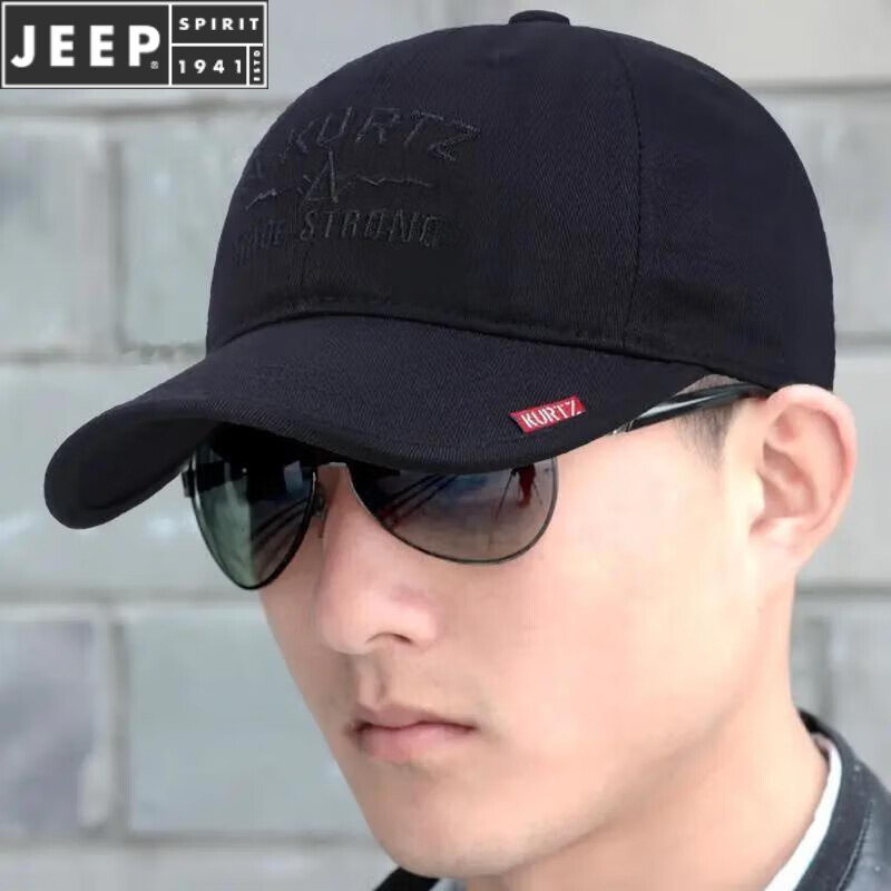 吉普(jeep)品牌夏季薄款遮阳帽男户外运动休闲棒球帽透气短檐男士鸭舌