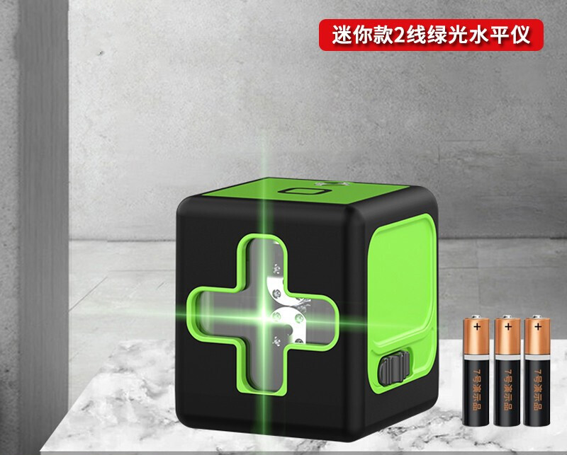 椁俊迷你型2线包胶绿光水平仪 外线水平仪绿光 迷你绿光激光水平仪高