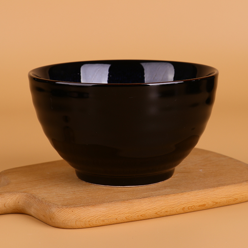 设品良制陶瓷碗盘碟勺窑变釉餐具可微波炉使用灿烂星空单只装 5.8英寸螺纹日式碗
