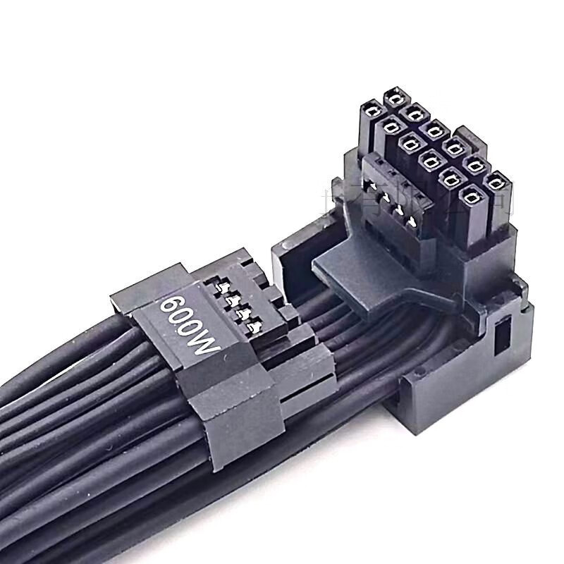 埠帝模组电源pcie5.0 16pin(12+4) 电源显卡线 3090TI/4090显卡供电线 90度弯头黑色