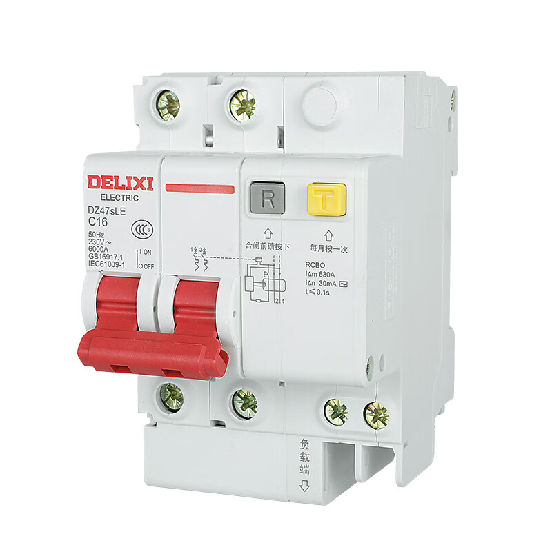 德力西德力西漏电断路器开关漏保 dz47sle 2p 10a 25a 32a 40a63a 6a