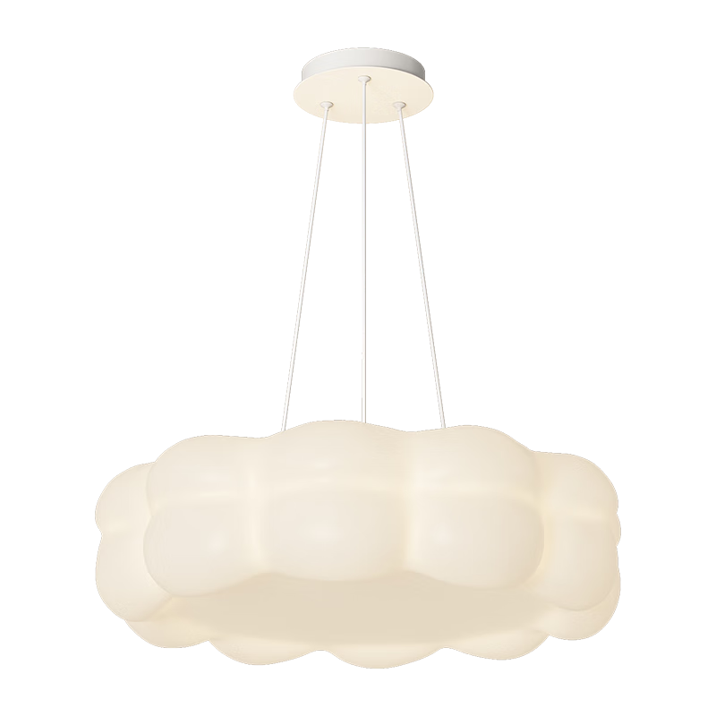 華藝照明（HUAYI）臥室燈具吸頂燈現(xiàn)代奶油風(fēng)全光譜護眼兒童房主臥燈家用led燈具 【RG0】糯米 吊線50CM36W*2-三色