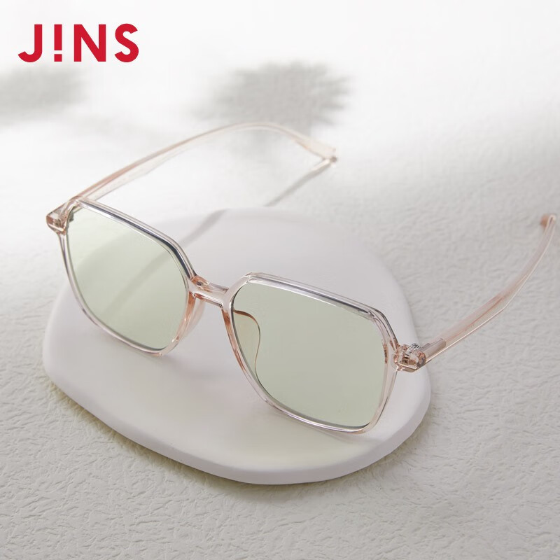 睛姿（JINS） 办公室防辐射眼镜 40%防蓝光眼镜时尚护目镜轻量大方框FPC22S002 02透明粉