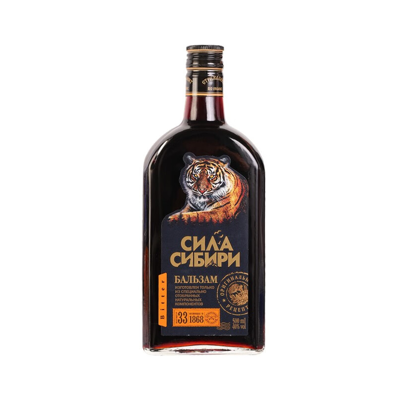 巴一戈尔俄罗斯原装进口巴一戈尔町酒虎鹿熊酒 40度 500mL 1瓶 虎酒