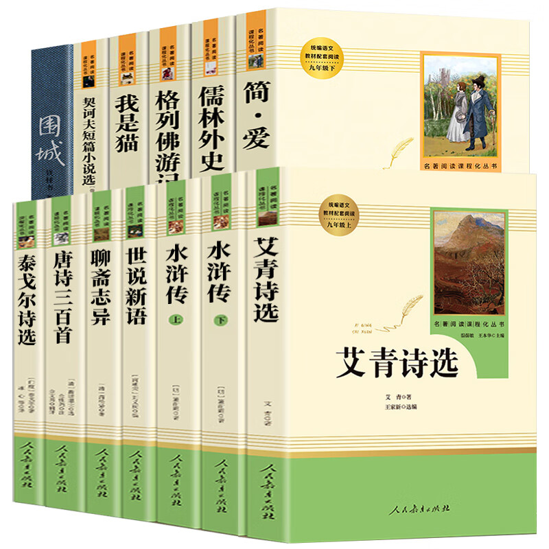 九年级上下册名著12册 儒林外史聊斋志异契诃夫短篇小说选格列佛游记