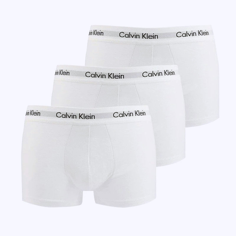 （3条装）Calvin Klein/凯文克莱CK男士平角四角纯棉内裤 110 White白色 L