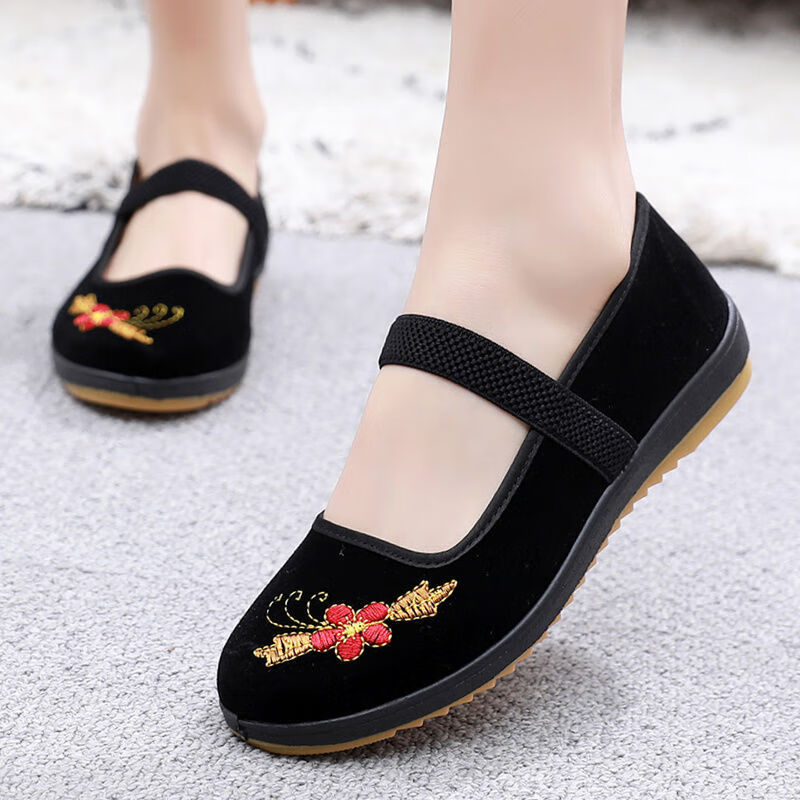 奥若文裹脚小脚鞋软底鞋春秋女款舒适防滑老年人小脚33码奶奶裹脚鞋