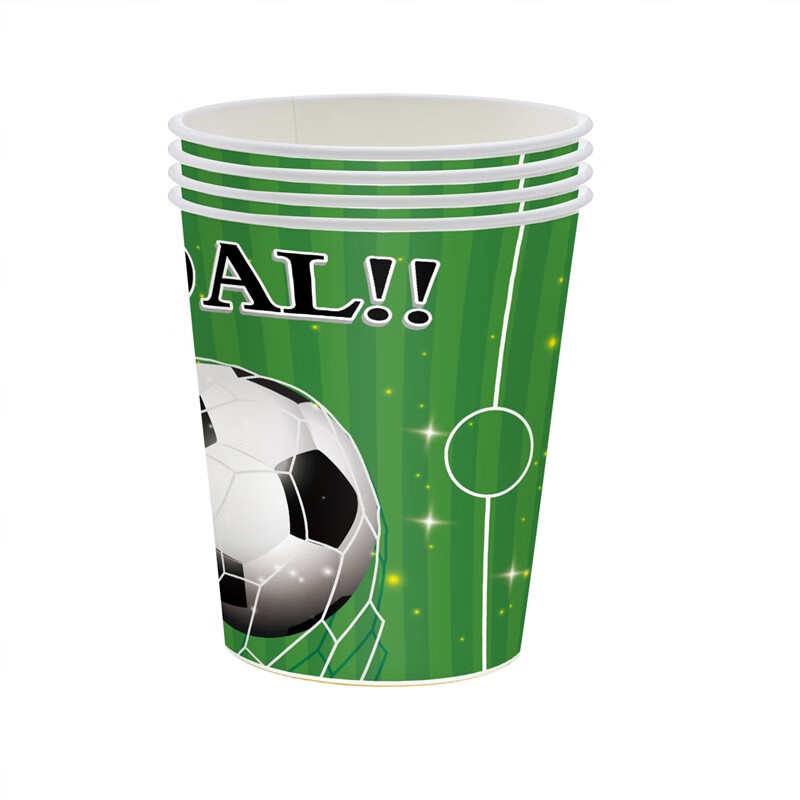 一次性餐具套装足球主题派对用品儿童生日派对奖杯纸盘 m39纸杯16个装