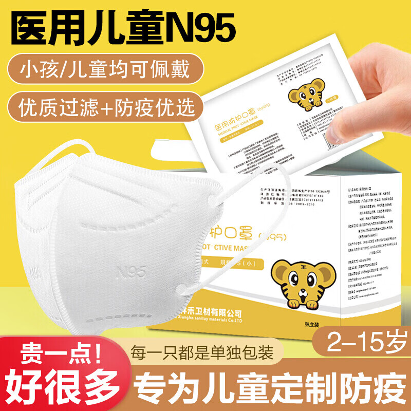 口罩价格走势:御康隆儿童医用N95口罩优惠高性价比口罩!