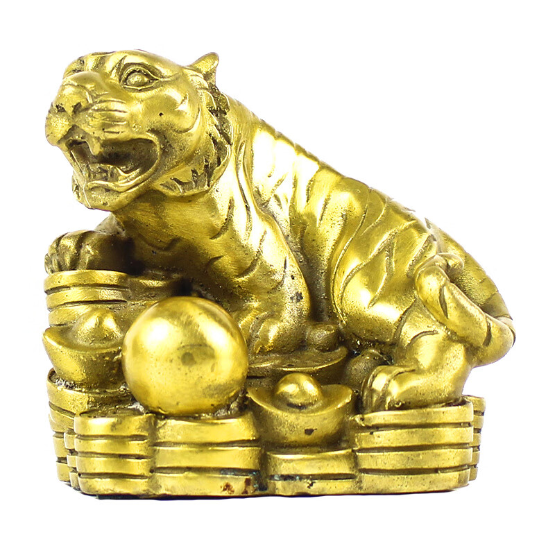 玄友虎形饰品属虎吉祥物金钱铜虎客厅上山虎生肖虎生日礼物寅虎
